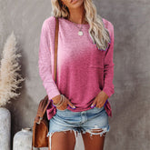 Round Neck Casual Tie-dye Printing Long Sleeve T-shirt